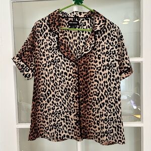 Room Service Leopard Print Pajama Set Size M